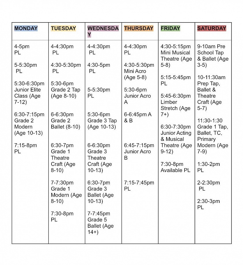 Timetable